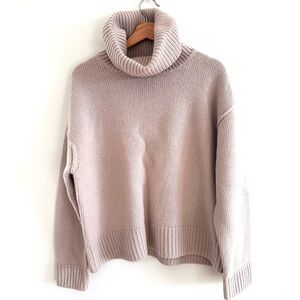 H&M Premium wool Cashmere blend chunky knit boxy oversized turtleneck sweater